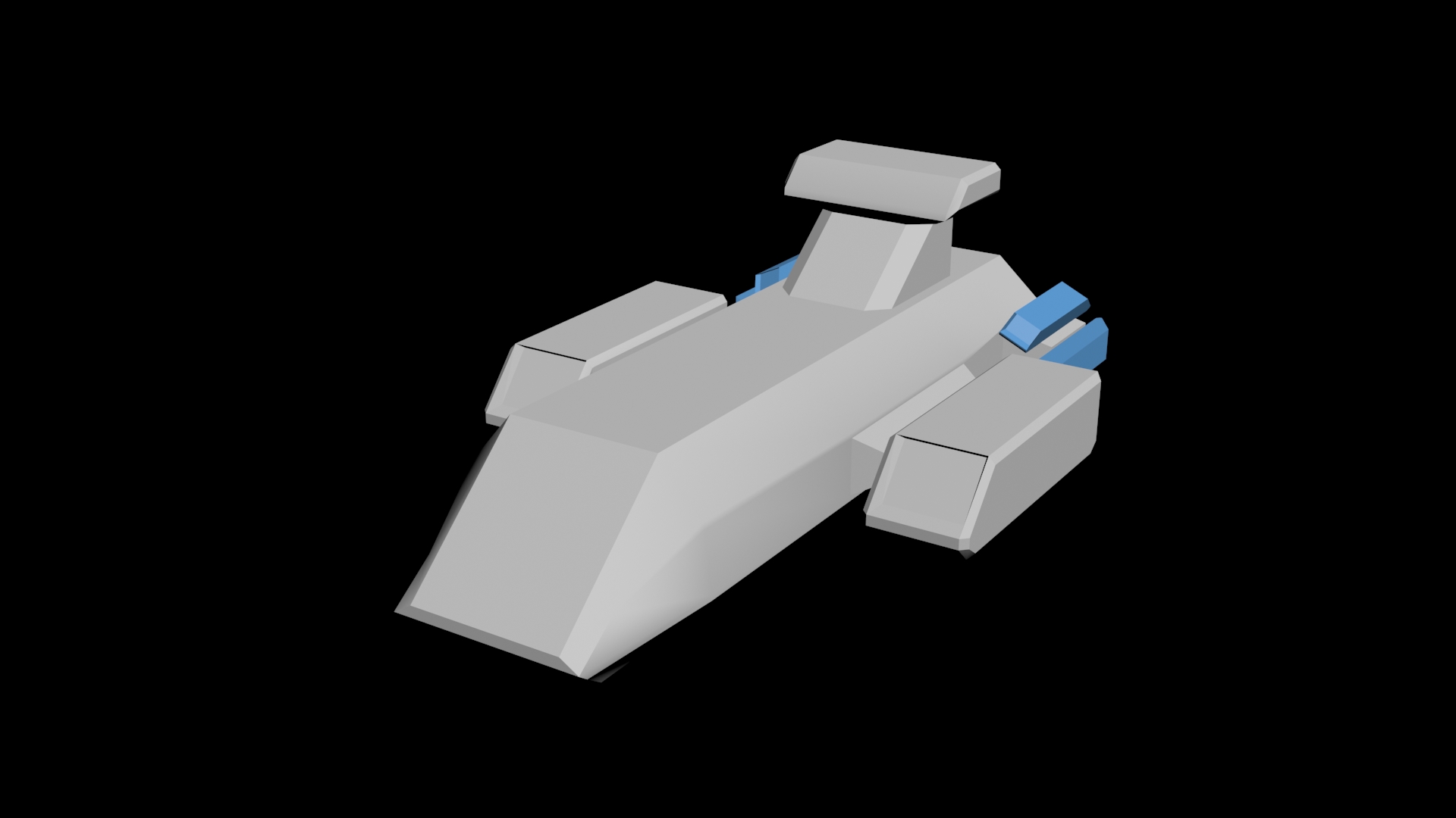 Simple 3D rendered spaceship.