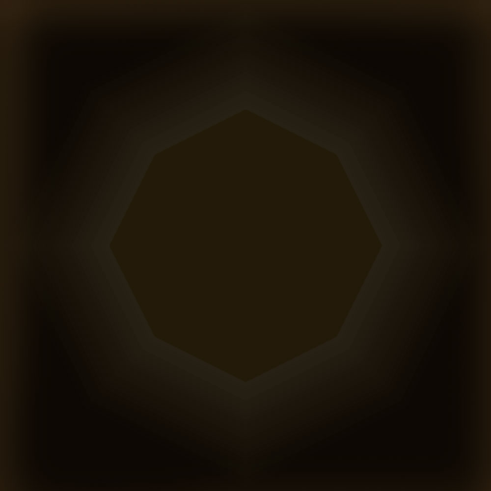 Illustrated image of a brown octagon on a dark brown background.