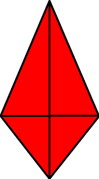 Illustrated image of a red diamond with black lines.